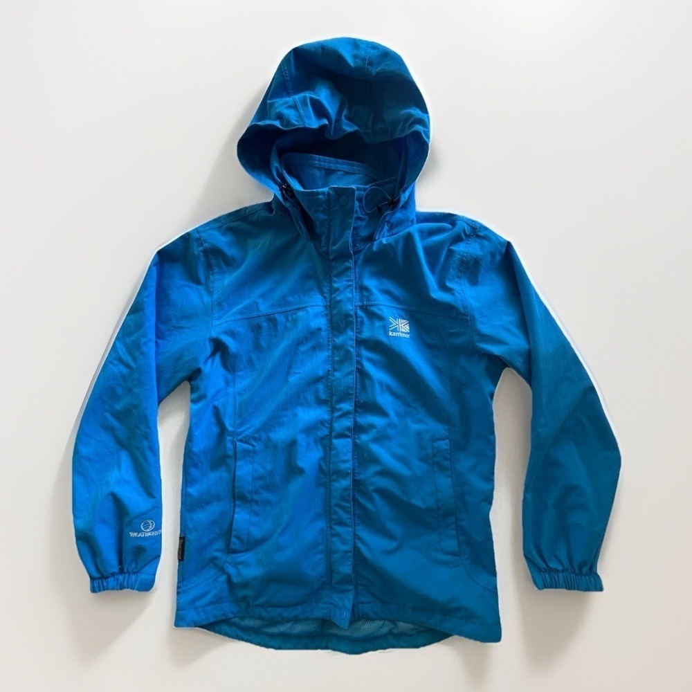Karrimor Ski Jacket Women 10 Blue Weathertite Hooded Windbreaker Hiking Gorpcore